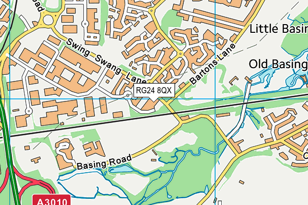 RG24 8QX map - OS VectorMap District (Ordnance Survey)