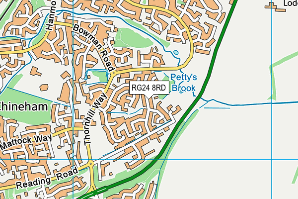 RG24 8RD map - OS VectorMap District (Ordnance Survey)