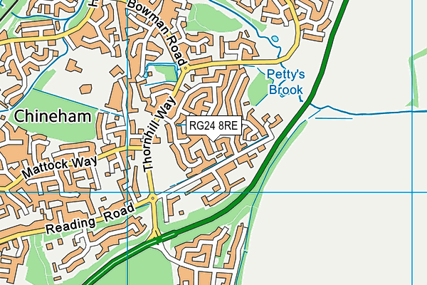 RG24 8RE map - OS VectorMap District (Ordnance Survey)