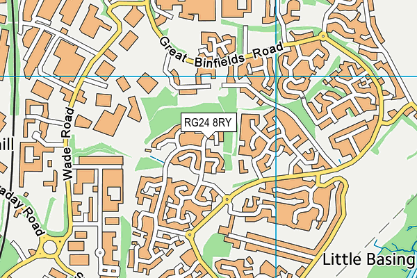 RG24 8RY map - OS VectorMap District (Ordnance Survey)