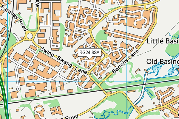 RG24 8SA map - OS VectorMap District (Ordnance Survey)