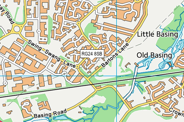 RG24 8SB map - OS VectorMap District (Ordnance Survey)