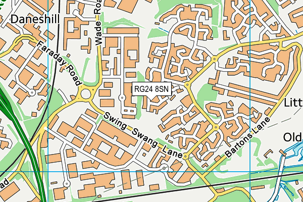 RG24 8SN map - OS VectorMap District (Ordnance Survey)