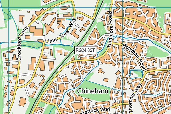 RG24 8ST map - OS VectorMap District (Ordnance Survey)