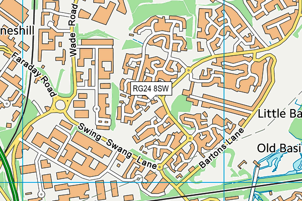 RG24 8SW map - OS VectorMap District (Ordnance Survey)