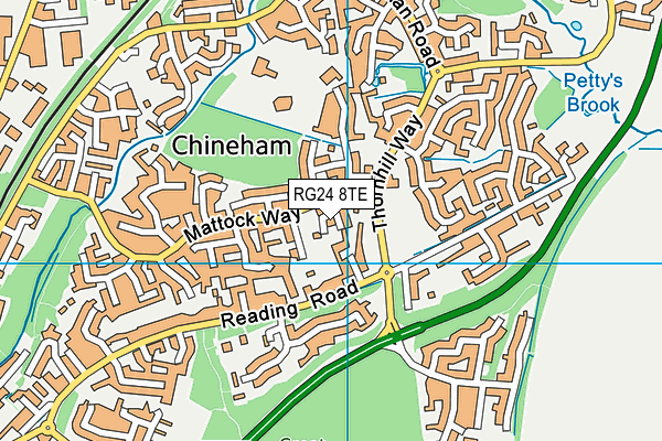 RG24 8TE map - OS VectorMap District (Ordnance Survey)