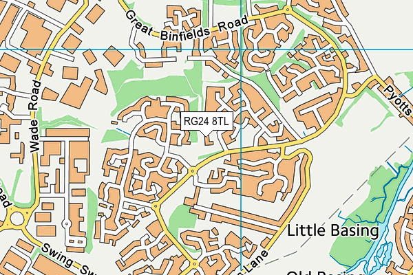 RG24 8TL map - OS VectorMap District (Ordnance Survey)