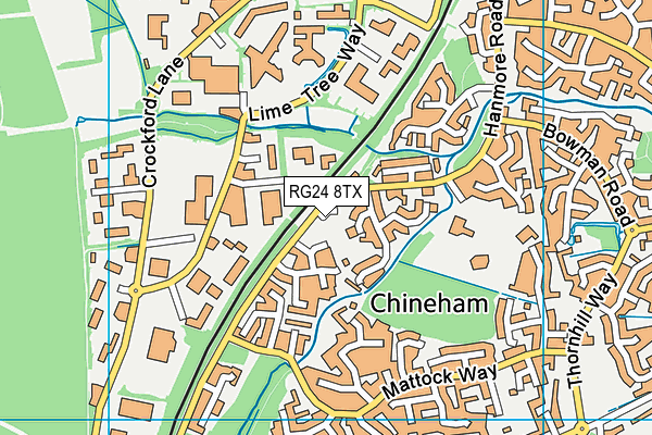 RG24 8TX map - OS VectorMap District (Ordnance Survey)