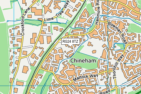 RG24 8TZ map - OS VectorMap District (Ordnance Survey)