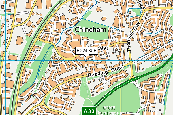 RG24 8UE map - OS VectorMap District (Ordnance Survey)