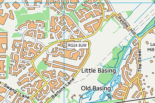 RG24 8UW map - OS VectorMap District (Ordnance Survey)