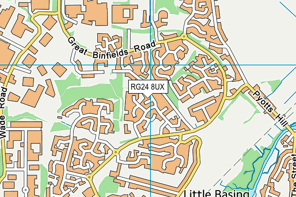 RG24 8UX map - OS VectorMap District (Ordnance Survey)