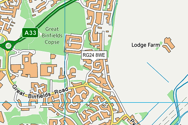 RG24 8WE map - OS VectorMap District (Ordnance Survey)