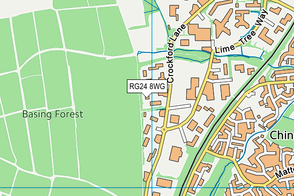 RG24 8WG map - OS VectorMap District (Ordnance Survey)