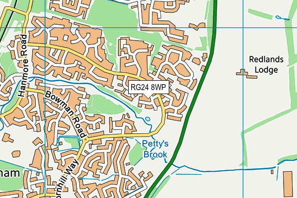 RG24 8WP map - OS VectorMap District (Ordnance Survey)