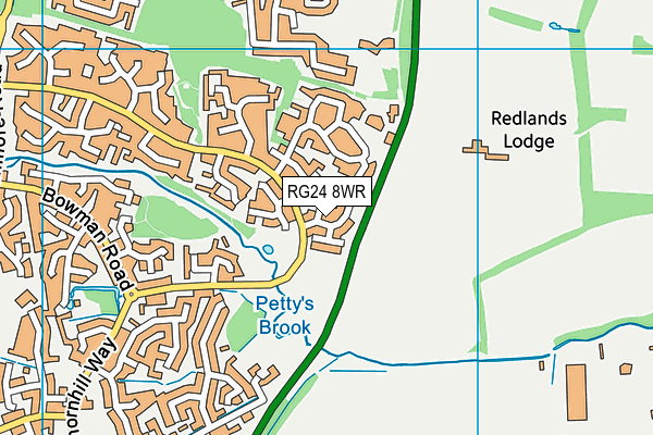 RG24 8WR map - OS VectorMap District (Ordnance Survey)