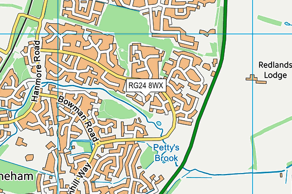 RG24 8WX map - OS VectorMap District (Ordnance Survey)