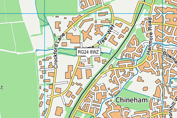 RG24 8WZ map - OS VectorMap District (Ordnance Survey)