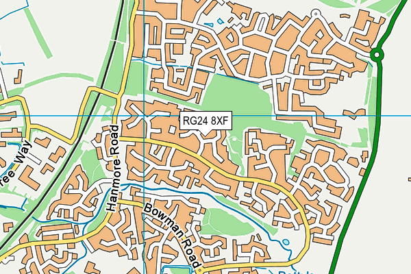 RG24 8XF map - OS VectorMap District (Ordnance Survey)