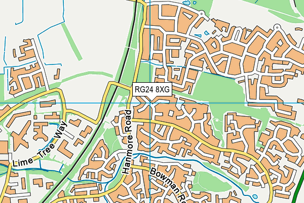 RG24 8XG map - OS VectorMap District (Ordnance Survey)