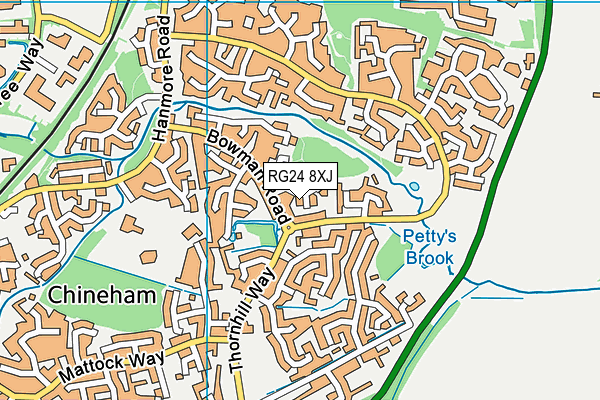 RG24 8XJ map - OS VectorMap District (Ordnance Survey)