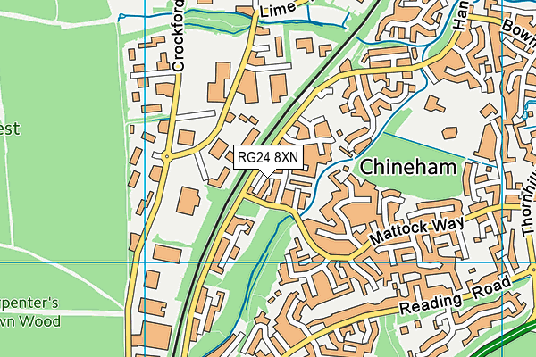 RG24 8XN map - OS VectorMap District (Ordnance Survey)