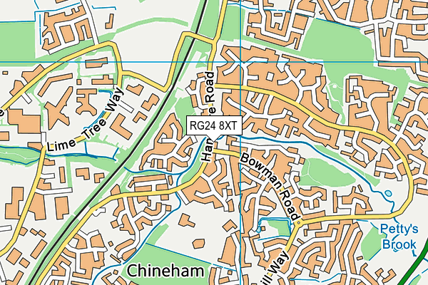 RG24 8XT map - OS VectorMap District (Ordnance Survey)