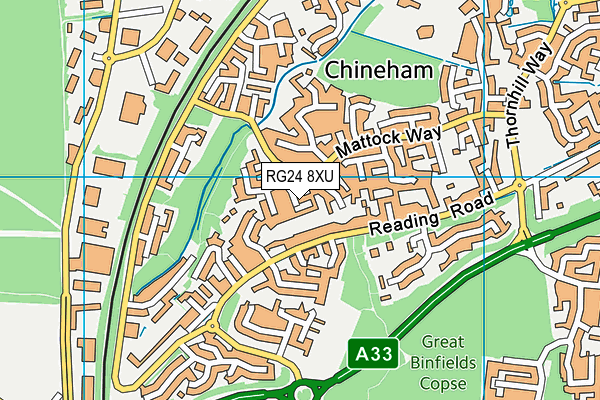 RG24 8XU map - OS VectorMap District (Ordnance Survey)