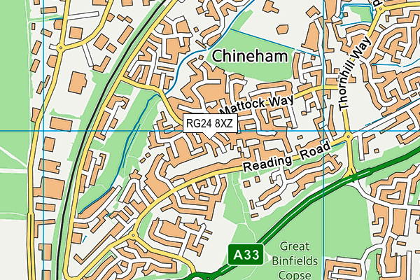 RG24 8XZ map - OS VectorMap District (Ordnance Survey)