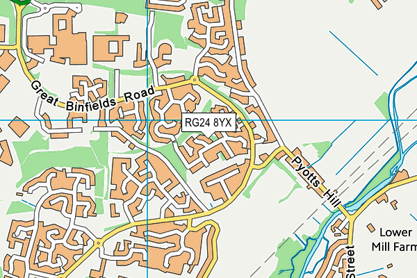 RG24 8YX map - OS VectorMap District (Ordnance Survey)