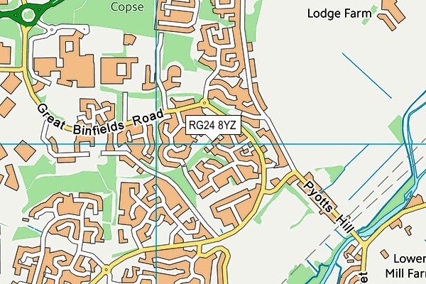 RG24 8YZ map - OS VectorMap District (Ordnance Survey)