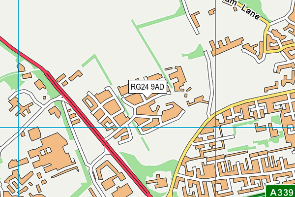 RG24 9AD map - OS VectorMap District (Ordnance Survey)