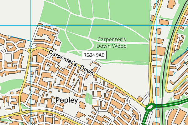 RG24 9AE map - OS VectorMap District (Ordnance Survey)