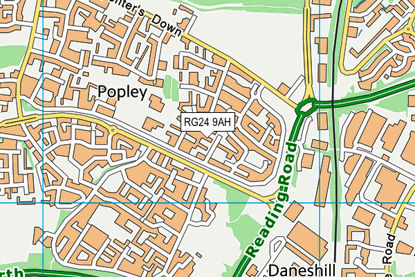 RG24 9AH map - OS VectorMap District (Ordnance Survey)