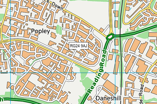 RG24 9AJ map - OS VectorMap District (Ordnance Survey)