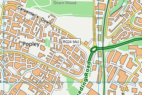 RG24 9AU map - OS VectorMap District (Ordnance Survey)