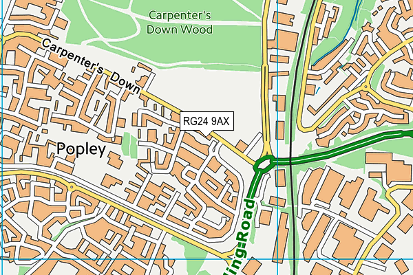 RG24 9AX map - OS VectorMap District (Ordnance Survey)