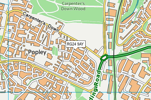 RG24 9AY map - OS VectorMap District (Ordnance Survey)