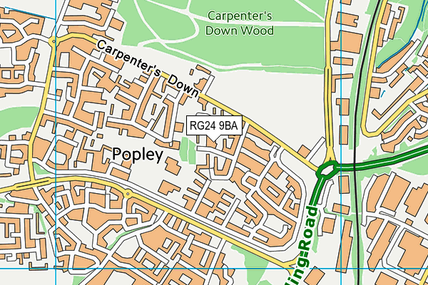 RG24 9BA map - OS VectorMap District (Ordnance Survey)