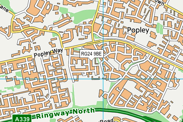 RG24 9BE map - OS VectorMap District (Ordnance Survey)