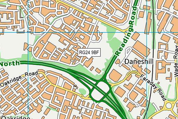 RG24 9BF map - OS VectorMap District (Ordnance Survey)