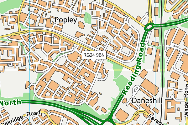 RG24 9BN map - OS VectorMap District (Ordnance Survey)