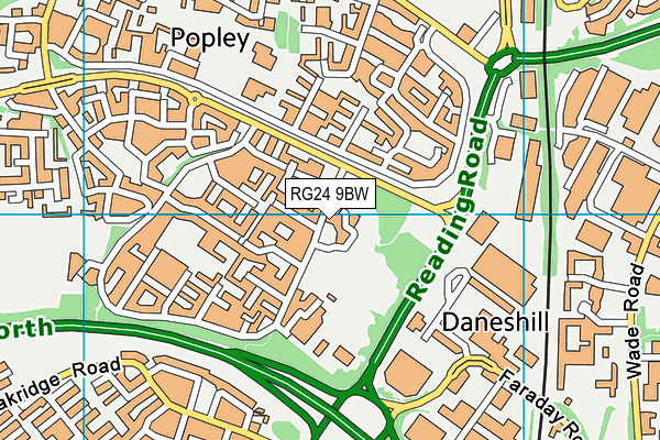 RG24 9BW map - OS VectorMap District (Ordnance Survey)