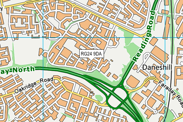 RG24 9DA map - OS VectorMap District (Ordnance Survey)
