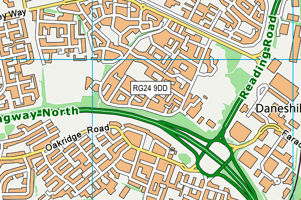 RG24 9DD map - OS VectorMap District (Ordnance Survey)