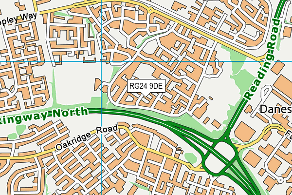 RG24 9DE map - OS VectorMap District (Ordnance Survey)