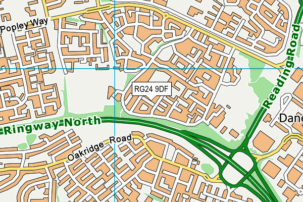 RG24 9DF map - OS VectorMap District (Ordnance Survey)