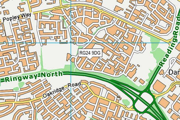 RG24 9DG map - OS VectorMap District (Ordnance Survey)
