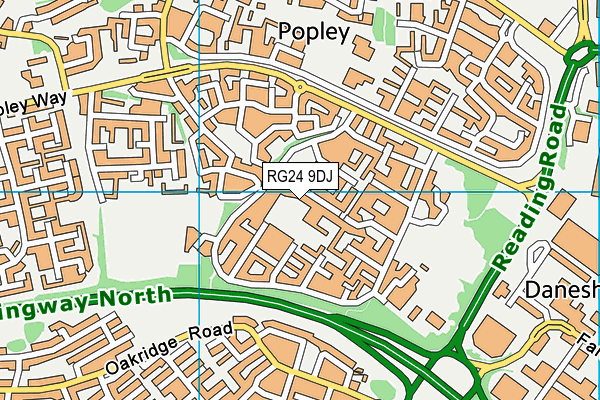 RG24 9DJ map - OS VectorMap District (Ordnance Survey)