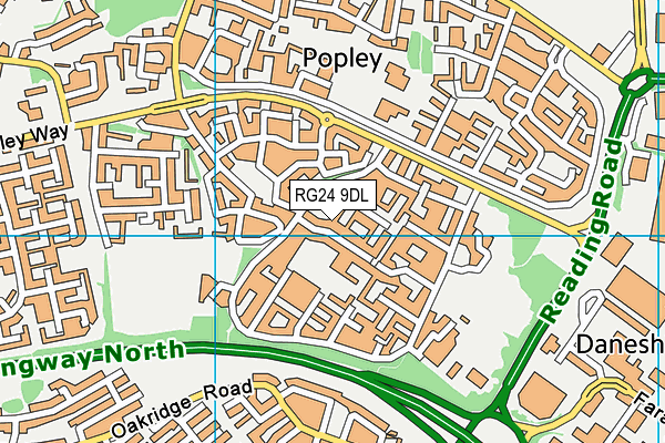 RG24 9DL map - OS VectorMap District (Ordnance Survey)